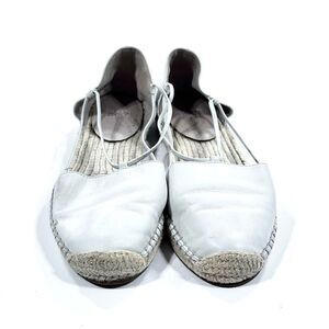 Eileen fisher white leather espardrille shoe 7.5
